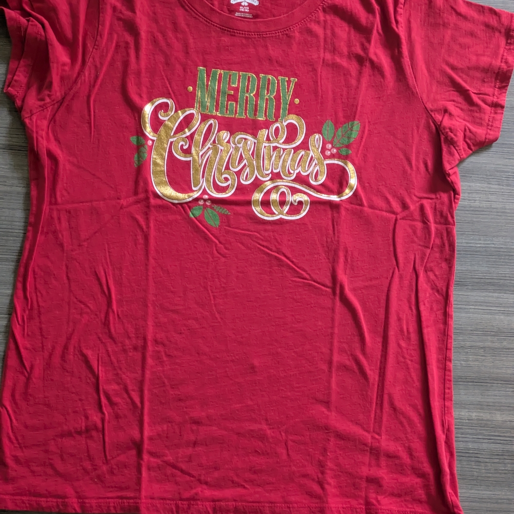 Holiday Time Red Merry Christmas Tee